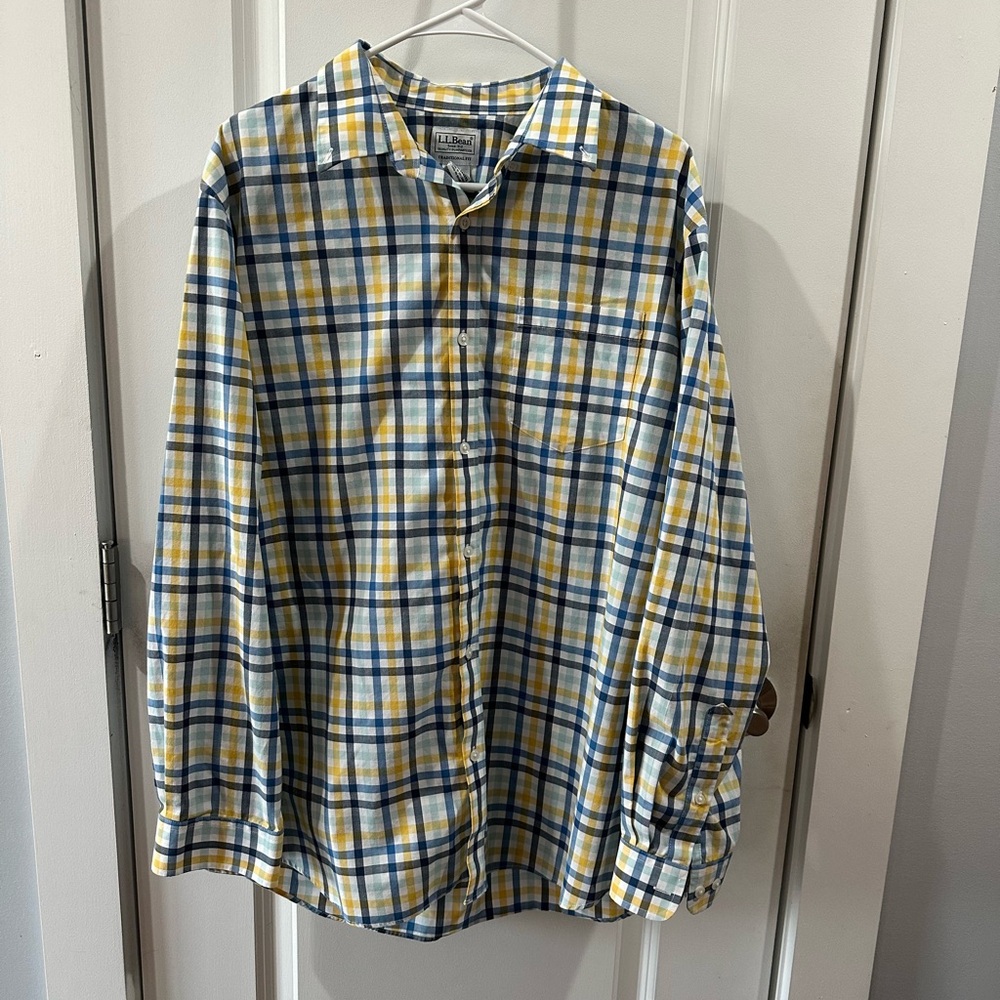 L.L.Bean Men’s Plaid Button Down Shirt | Large | Traditional Fit